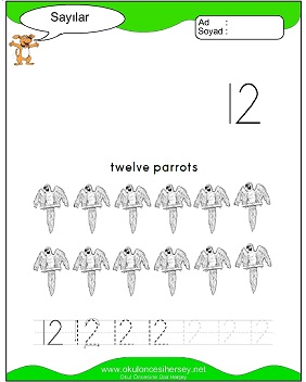 okul öncesi 1 sayısı çizgi çalışması